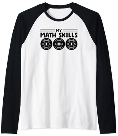 Bodybuilder Weightlifter Gear Weight Plates Math Lover Raglan Baseball Tee