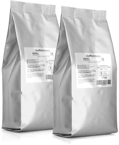 Il caffè italiano - 2 kg de grains de café - Cafè Mélange Napoli intensité 12 - FRHOME
