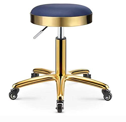 forestalk Runde Sattelhocker Stuhl Stuhl Stoff Sitz Heben verstellbare Höhe 360 ° Rotationsräder Friseur Hocker für Salon Tattoo Work Office Task Stuhl
