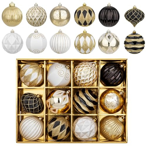 12er-Set 10cm Weihnachtskugel Großes Bruchsicheres Weihnachtskugel-Set eihnachtskugeln für Baumschmuck Weihnachtsbaum Kugeln Christbaumkugeln Weihnachtsbaum Deko, Weihnachtsbaumkugeln mit Aufhänger