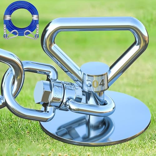 Catapamey Dog Tie Out Cable and Stake,with 30FT Heavy Duty Cable,360° Swivel Dog Run Stake-No Tangle-Runner for Yard,-Suitable for Up to 150 lbs- Idela for Yard Outdoor Camping