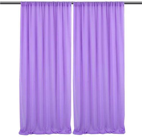 FANSU Chiffon Vorhang Hintergrund, Hintergrund Vorhang Hochzeit 1 Paneele Tüll Vorhang Querbehang Freihanddeko Deko Vorhang Hochzeit Querbehang Deko Gardinen (Lila,1.5x3m/5x10ft)