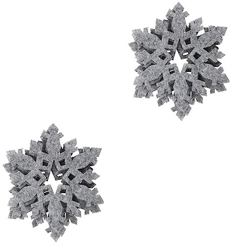 KITANDOVE 2 Set Di Sottobicchieri in Feltro Con Fiocco Di Neve Natalizio Isolamento Termico Decorazioni Per La Casa Set 12 Pezzi * 2