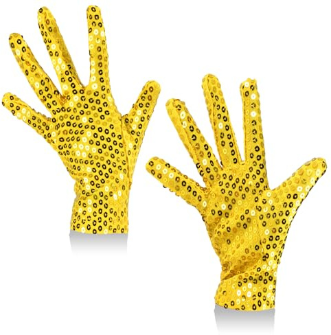YUEXNKO Pailletten Tie, Pailletten Krawatte Glitzer, Pailletten Krawatte Fliege,Handschuhe Glitzer, Dance Party Handschuhe, Glitzer Party Handschuhe, für Erwachsene, Rave Party Kostüm Zubehör