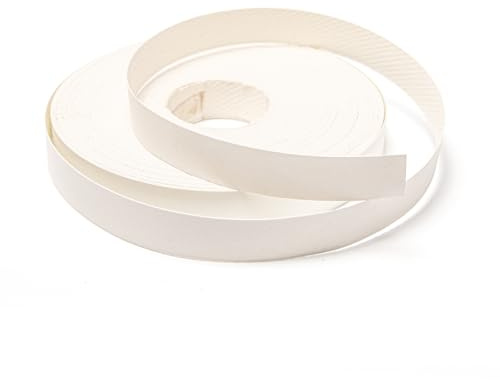 Sxutop 1 Rollo Ribete de Melamina Blanco Cinta de Chapa Pre-Pegada Cinta de Borde de Melamina con Adhesivo Termofusible Banda de Borde de Melamina para Estante Gabinete Muebles Paneles (20mm x 25m)