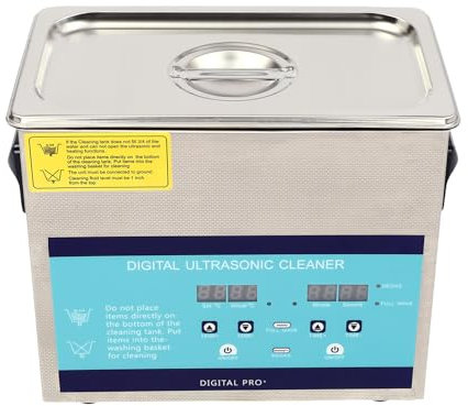 WooDerson Professional Stainless Steel Ultrasonic Cleaning Machine 3.2L 120W Sonic Cleaner with Heater Cleaning Basket Digital Timer for Jewelry,Eyeglasses,Denture,Metal Parts etc