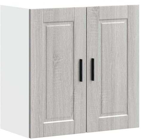 Xichuzi Küchen-Hängeschrank Porto Grau Sonoma Holzwerkstoff, Hängeschrank Küche, Küchenschrank, Wall Cabinet, Oberschrank - 854063