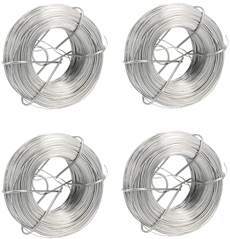 Unibos | 4X Galvanised Coated Garden Wire, 0.7mm x 125 Metres (410ft), 21 American Gauge, 22 British Gauge, 0.028 inch Thickness (4)