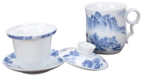 Holibanna Tazza Da Tè Cinese in Ceramica Set Da 1 Pezzo Filtro Da Tè Zuppiera Tazza Stile Cinese Casa