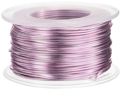 QUARKZMAN 18 Gauge pysseltråd aluminiumtråd 1,0 mm 30 meter flexibel böjbar aluminiumtråd metall smyckestråd blomtråd för smyckestillverkning modellering hantverk gör-det-själv, ljusrosa