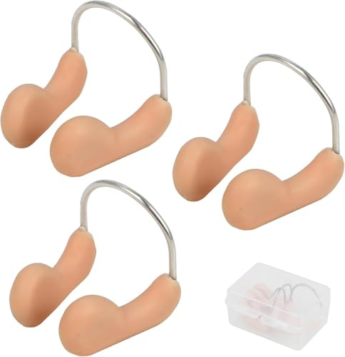 Vayfoni 3PCS Swimming Nose Clip for Adults - Waterproof Silicone Nose Plugs - Unisex Competition Nose Clips with Training Protector for Swimming
