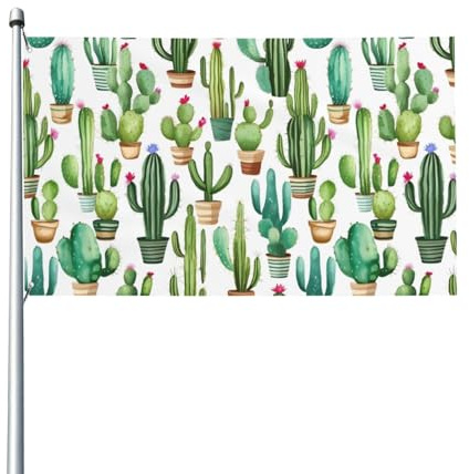Bandera para exteriores con estampado de flores de cactus, para patio, césped, decoración de fiesta, muestra con orgullo tu estilo