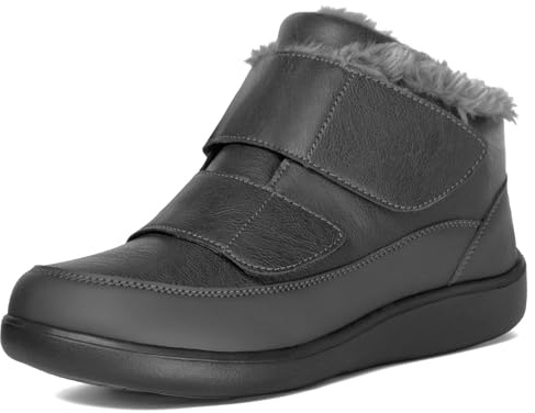 Eagsouni Bottes d'hiver Larges pour Femme Hommes Diabétiques Bottines Imperméable avec Doublure Chaude Antidérapant Chaussures Boots de Neige pour Pieds enflés