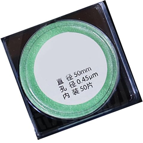 Lot de 50 membranes microporeuses de microfiltration d'eau de laboratoire 0,45/0,22 um diamètre 50 mm