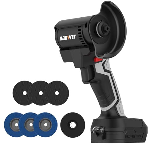 NANWEI 3-Zoll-Akku-Winkelschleifer für Makita 18V-Akku, Akku Flex kompakter und leichter Schleifer,15.000 U/min für Trennscheiben, Lamellenscheiben zum Schneiden und Schleifen (76mm Ohne Batterie)