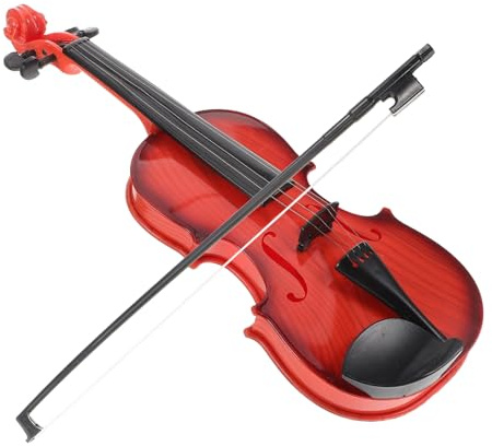 UTHCLO Jouet Violon Réaliste à Cordes pour Garçon et Filles Débutants, Petit Modèle en Plastique, Instrument Musical Éducatif pour Initiation et Spectacle, sans Piles, Ornement de Violon