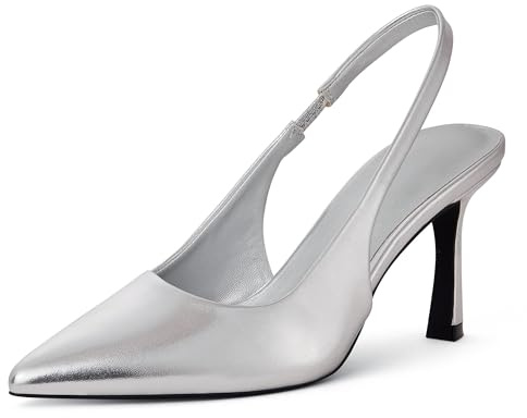 Zhabtuc Zapatos de mujer elegantes, zapatos de tacón para mujer, Slingback mujer, tacones altos en punta, estilo clásico, sandalias de moda, fáciles de llevar, estilo clásico, EU 36-42