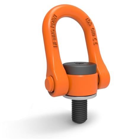 AVCMOTO 1 Pcs Swivel Eye Bolt, Metric Thread Universal Heavy Duty Swivel Hoist Rings M22 x 40Max Load 6600 Lbs 360°Rotation Made of Alloy Steel, Tensile Strength > 1080MPa