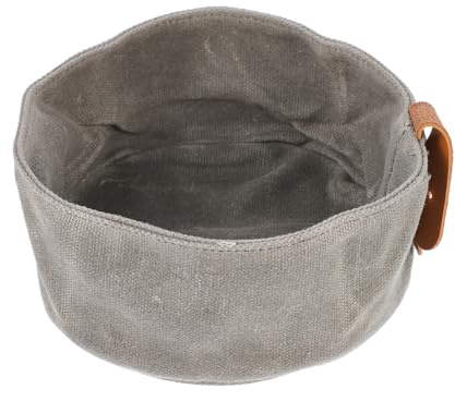 Beaupretty Cuenco Plegable para Perros Resistente al Agua de Lona Gris, Tazón Portátil para Cachorros y Mascotas, Cuenco de Viaje Práctico para Alimentación y Agua en Exteriores