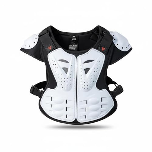MotiveTech Traje de Moto para Niño Motocross con Protección Completa, Chaleco de Motocross Blanco