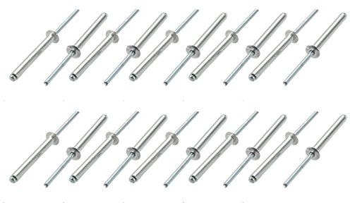 sourcing map 20Stk.Aluminum/Stahl Offenes Ende Blind Nieten 5mm x 40mm