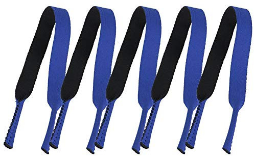 Tbest 5 Stück Sportbrillenband Elastischer Sonnenbrillen Haltebänder Sport Brillenband Elastischer Umhängeband Schnurkettenhalter Eyewear Strap Lanyard Universal Sunglass Halter Strap(blau)