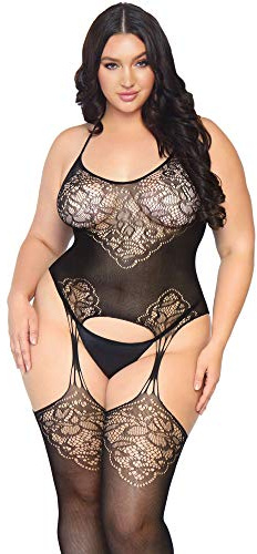 LEG AVENUE Nahtloser Bodystocking in Spitze, 1 Stück