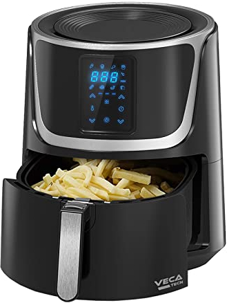 OZEANOS Friteuse sans Huile 5,5 l Air Fryer XXL - Friteuse air Chaud Airfryer 1300W | Friteuse à Air Chaud avec 8 Programmes, écran tactile LED numérique, Timer, noir