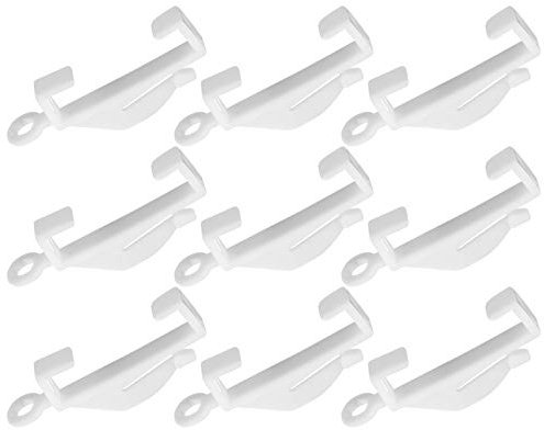 Fuyamp 50 Pcs Plastic Curtain Hooks,White Curtain Track Glider Hook for Hanging and Moving Window Curtain