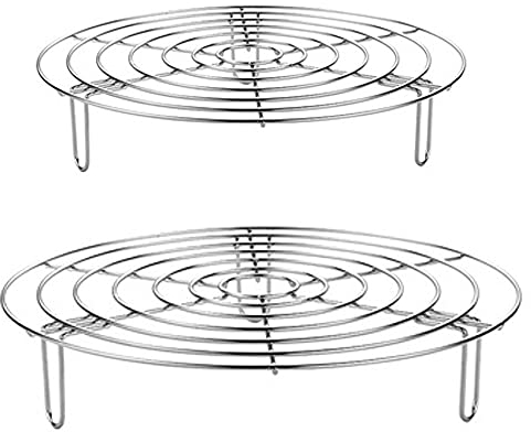 ysister Dünsteinsatz für Töpfe, 2 Stück, Topfständer aus Edelstahl, Dampfeinsatz, Grillrost Mikrowelle, Topfständer Dämpfen Rack, Kuchenrost Rund, Rack Dämpfeinsatz,für Backen Kochen Braten
