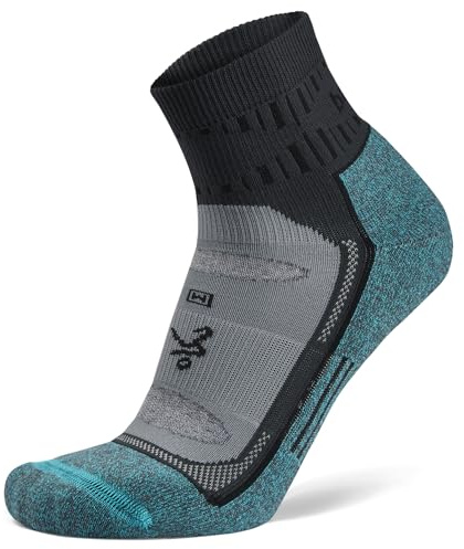 Balega Blister Resist Performance Quarter Athletic Running Socks for Men and Women (1 Pair)-Cushioned,Breathable, Moisture-Wicking, Seamless Toe, Ergonomic Fit, Grey/Blue, S
