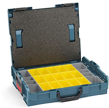 Bosch Sortimo L-Boxx 102 Werkzeugkoffer-Set • professional blau ohne Logo • bestückt mit Ordnungssystem Insetboxen-Set B3 und Deckelpolster