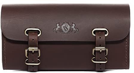 SID & VAIN Fahrradtasche echt Leder - Fahrrad-Rolle STEW-2 - Satteltasche Ledertasche Herren und Damen braun handgefertigt