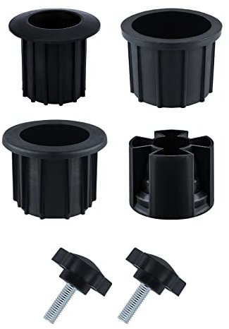 TOYMIS 6 Pezzi Accessori per Ombrellone da Giardino, Tubo per Portaombrelli con Viti a Testa Zigrinata m8 Parti per Portaombrelli Accessori per Ombrelloni per Patio Balcone Cortile (Nero)
