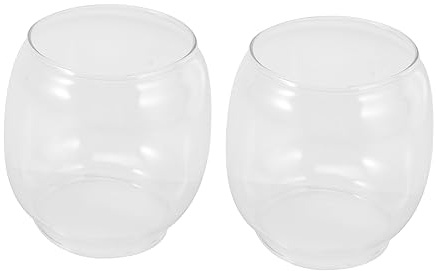 Luxshiny 2 Stücke Öllampe Lampenschirm Petroschirm Glasschirm Ersatzglas Lampenglas Glaszylinder Ersatzschirm Petroleum Kerosin Lampe Laterne Lampenabdeckung für Petroleumlampe Wandlampe Tischlampe