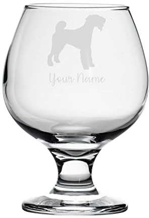 Personalised Lakeland Terrier Engraved Brandy Snifter Glass, Dog Gift for Women, Gift for Men