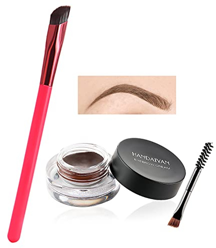 Multifunktions-Augenbrauenbürste, Multi-Function Eyebrow Brush & Eyebrow Cream, Eckiger Abgewinkelter Augenbrauenpinsel, Concealer Brush Augenbrauen Für Damen (light brown)