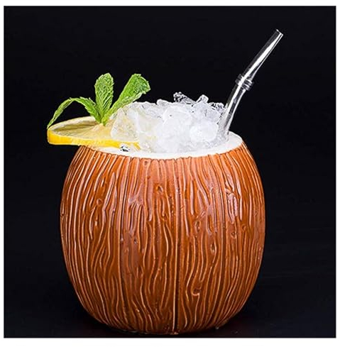 MZPOZB Verre à Vin Totem Tasse en céramique de Tasse de Tasses de Forme de Noix de Coco de 520ml for des Tasses et la Tasse de Cocktail de Tasses Verre à Vin