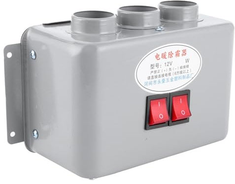 12V Compact Car Heater 600W-800W Fast Heating Low Noise Frost Removing, Winter Warmer with 3 Hole