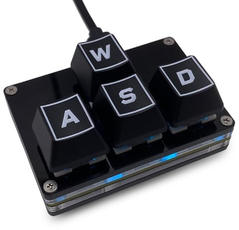 BTXETUEL Mini tastiera a 4 tasti WASD con tasti freccia tastiera meccanica da gioco con una mano tastiera programmabile USB-C personalizzata per lavorare o giocare (nero, tasti WASD)