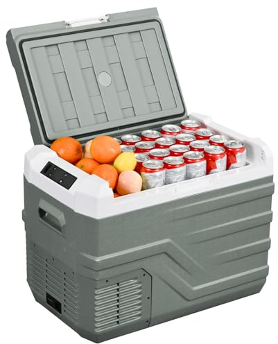 Alpicool 35L Portátil Coche Frigoríficos, Nevera Portátil Eléctrica 12/24V DC 100~240 Voltios AC, Refrigerador de Coche para Camping, Hogar, Viajes, Automóvil, Camión, Pesca, 20°C a -20°C