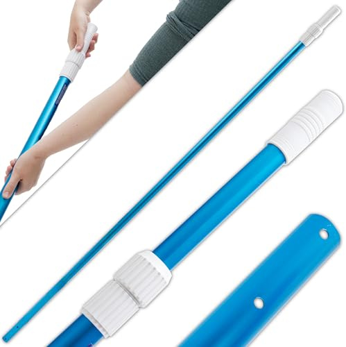 Hecht Teleskopstange für Pool – ausziehbare Poolstange | Nur Teleskopstange – Poolzubehör für Kescher, Bürste und Bodensauger bei Poolreinigung, Wasserpflege und Beckenboden