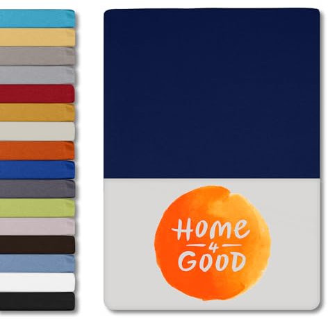 home4good Spannbettlaken 140x200cm – Jersey-Spannbetttuch aus 100 % Baumwolle – Oeko-TEX 100 Zertifiziert – bügelfrei, elastisch & atmungsaktiv – für 15–25 cm Matratzenhöhe - Dunkelblau