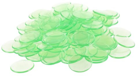HONMEET 100stücke Transparente Bingo Chips Poker Zählchips Fruchtgrün Für Spiele Mathematikunterricht Und Langlebig Und