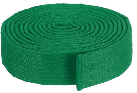 PATIKIL Taekwondo färgat rankningsbälte 3,8 cm x 10,5 m 3,2 m, polyester kampsport judo karate bälte för tränarundervisning, grön