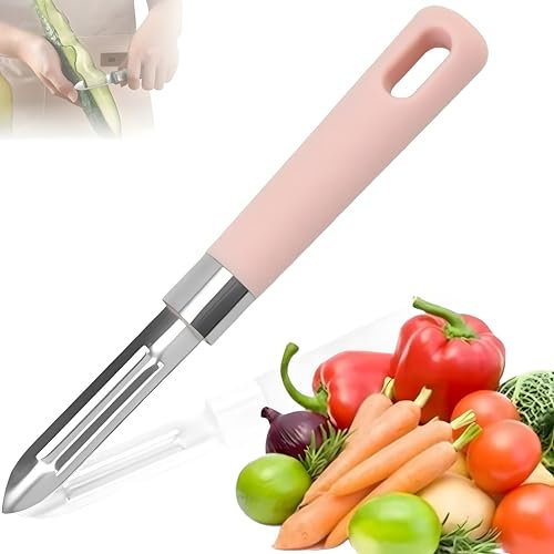 NTRUXZP Arcos Serie Gadgets - Cuchillo Mondador Pelapatatas - Hoja de Acero Inoxidable de 18.2cm - Mango de Polipropileno,pelador patatas,pelador de patatas,pelador arcos(rosa）