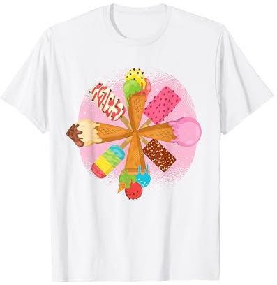 Gaufrier glacé, dessert, cornet de glace, cornet de glace, crème glacée d'été T-Shirt