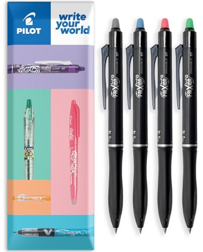 Pilot Frixion Ball Plus Tintenroller, radierbar, mittlere Spitze 0,7 mm, thermosensitive Tinte, saubere Löschung für Stoffmarkierung, Kissen (bunt)