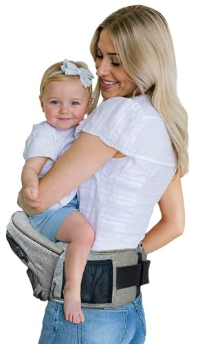 Pandanling - Baby Hip Seat Carrier with Extender - Mom's Choice Award Winner, Safety Certified Baby Hip Carrier, Ergonomic Carrier for Newborns & Toddlers 3-20 kg (Grey)