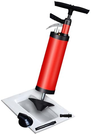 ACLFF Desatascador Tuberias a Presión de Alta, Desatascador Tuberias Profesional, para Desatascar del Inodoro, Lavabo, Bañera, Piso, Rojo